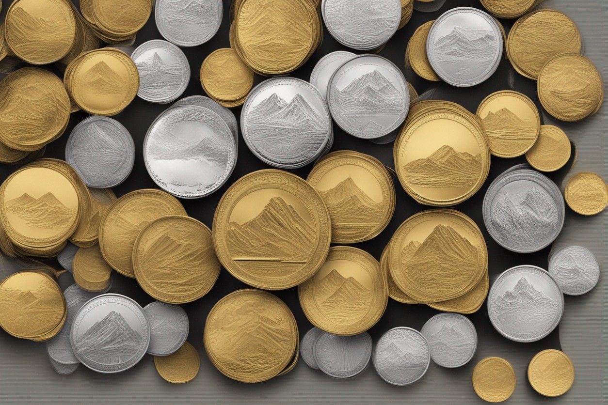 mountains of blank gold and silver coins